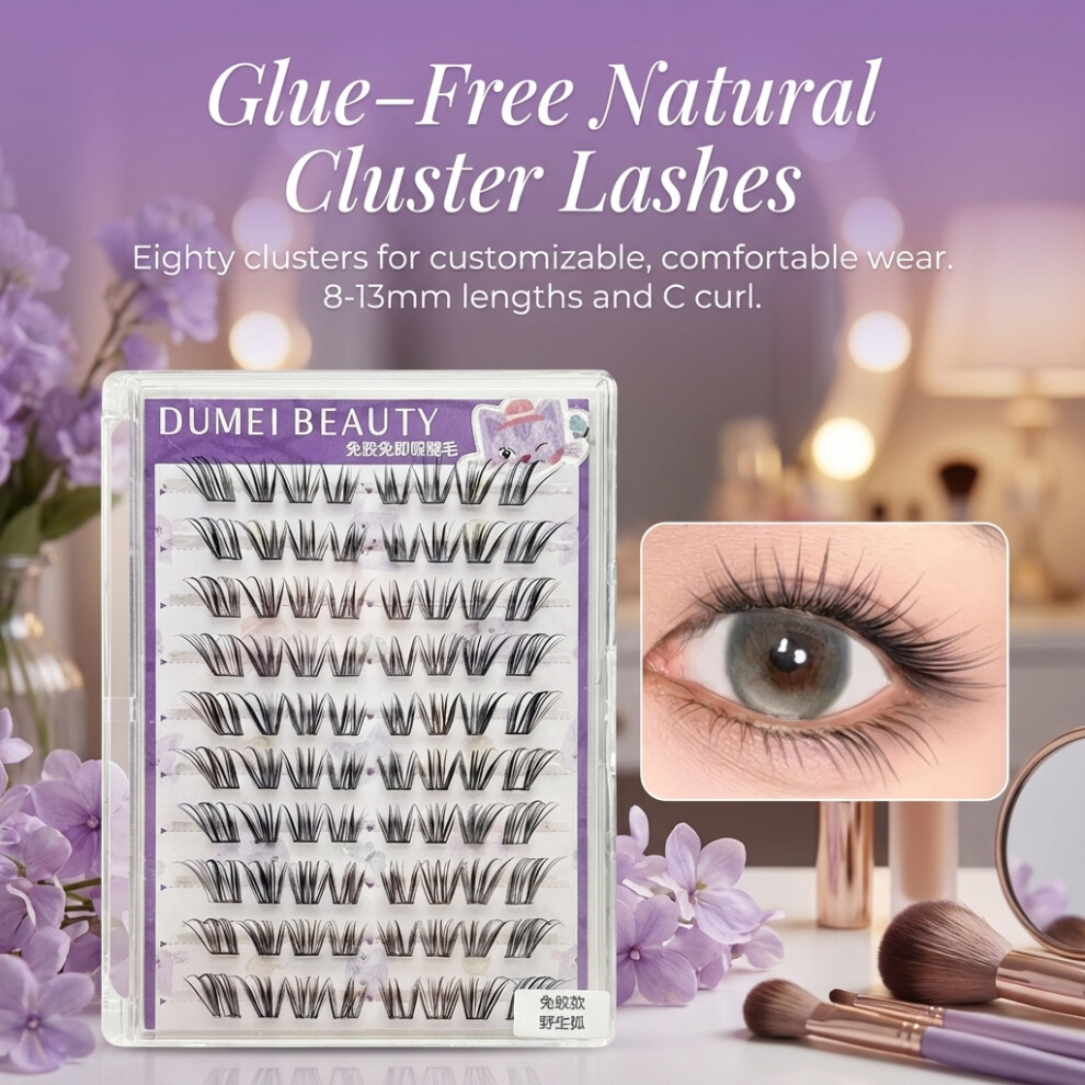 Creation-3C Fluffy Reusable False Eyelashes - No Glue Needed