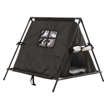 Outdoor Cat House Insulated Waterproof Winter Triangular Stray Cat Shelter for Patio Balcony Backyard Garden Park B
