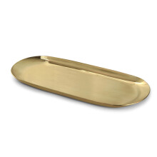 (Orange) Stainless Steel Oval Tray 23X9.5x1cm Multi-color Metal Serving Tray for Food Aromatherapy Candle Tool Bathroom Kitchen