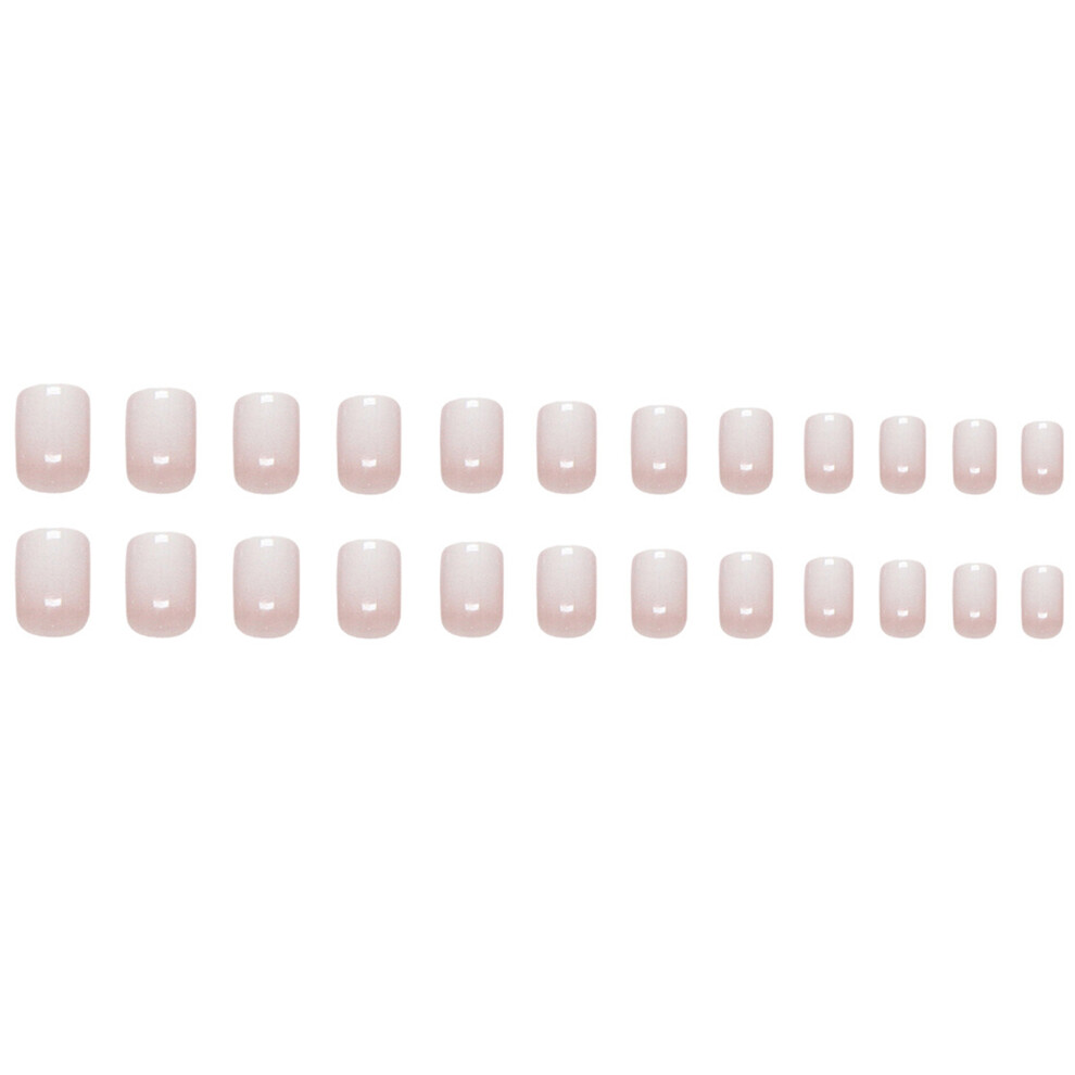 Phui-Pet-Supplies Ombre Press On Nails, 24Pcs, Milky White, Durable & Elegant
