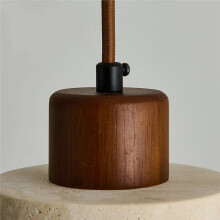 Travertine LED Pendant Lights Fixtures Bedroom Balcony Wood Stone Industrial Vintage Hanging Lamp