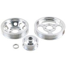 Underdrive Pulley Set Aluminum Alloy Light-Weight Crankshaft Crank Pulley for TT 225 8n 1.8T