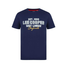 (S, Navy) Lee Cooper Mens Cotton Crew Neck T-Shirt