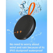 Rockmia EBS-313 Tragbarer Lautsprecher BT5.3 Outdoor Wasserdicht Stoff Netzgriff Super Magnet Funktion Schwarz