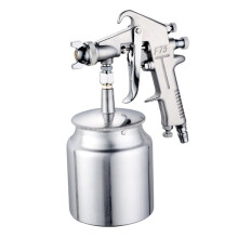 F-75S HVLP Gravity Siphon Bottom Feed Air Spray Gun Paint Sprayer with Regulator with 600cc Cup Capacity Cup, 44-73 PSI