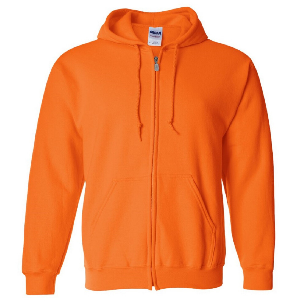 Gildan (3Xl, Safety Orange) Heavy Blend Unisex Adult Full Zip Hooded Sweatshirt Top