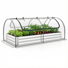 Retractable Garden Watering Set (2-Piece) – 30 m Hose Reel & Raised Bed with PVC Greenhouse Cover
