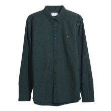 (XL, Dark Green) Farah Mens Steen Organic Cotton Slim Shirt