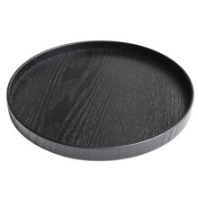 1Pc Wooden Vintage Round Serving Breakfast Tray Wood Nesting Platter for Food Coffee