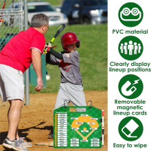 Magnetic Baseball Lineup Board, Dry EraseCoach Lineup Board, Reusable Softball Lineup Board for Baseball Coaching