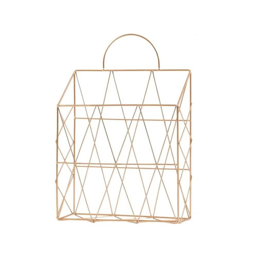 File Organizer Wall Mount Decorative Organizer Vertical Wire Shelf Display Holder Stylish Space Saving File Storage B