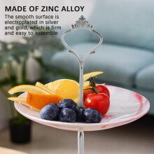 8 Sets 3 Tier Crown Cake Plate Stand Fittings Hardware Holder Kitchen Gadgets for Wedding and Party - Silver&Golden