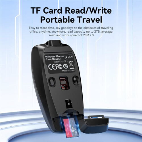 Card Reader Wireless   Mouse Compact Mouse Rechargeable DPI Mouse for Tablet Notebook Office Travel B 2