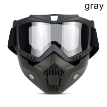 (Gray) Mask Goggles Detachable Mouth Filter Helmet Windproof for Motorcycle Outdoor