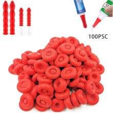 (100pcs) Reusable Latex Caulk Sealing Cap Nozzle Protective Cover Caulk Cap for Caulk Tubes Plastic Bottle