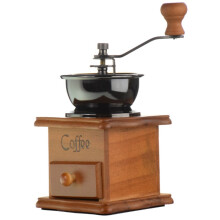 Retro Trälåda Handvevad Keramisk Hjärtslipande Kvarn Handdriven Kaffebönkvarn Kaffekvarn