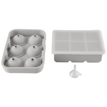 Ice Square Brickor Set med 2, Sphere Ice Maker med Lock, Square Ice Square Maker, för Whisky/Cocktails & Hemlagad, Grå