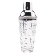 Cocktail Shaker Transparent Scale Bar Shakers Cup Vinblandning Fruktjuice Cup Rostfritt StåL Bartender Tools