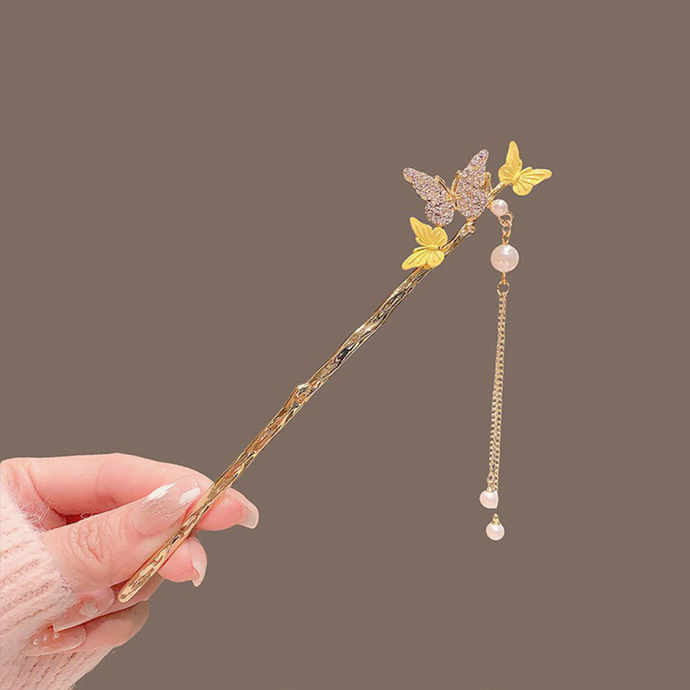 Dachuang Beauty Vintage Pearl Hair Sticks With Tassels