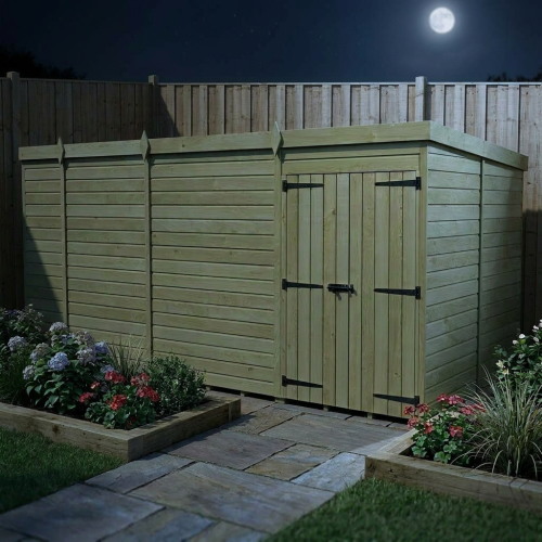 17 x 7 Pent Shed Tanalised (Double Door, No Windows) 2