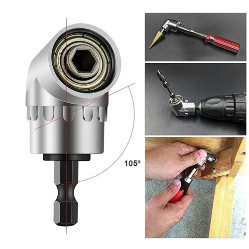 Right Angle Drill Adapter Flexible Shaft Power Impact Screw Driver Flex Extension Hex Bit Holder Small 1