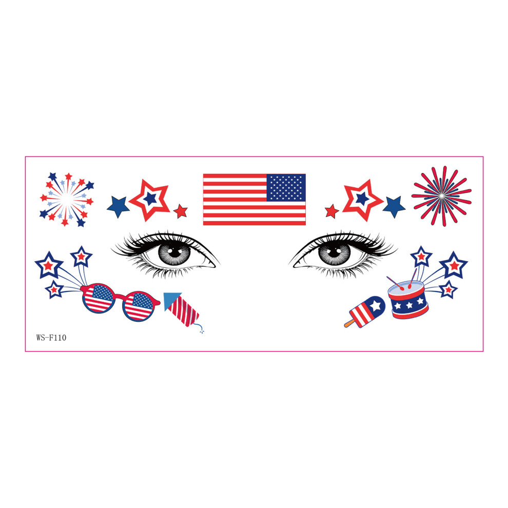 Hue-Grain 4Th Of July Eye Tattoos - Patriotic Spirit Showcase