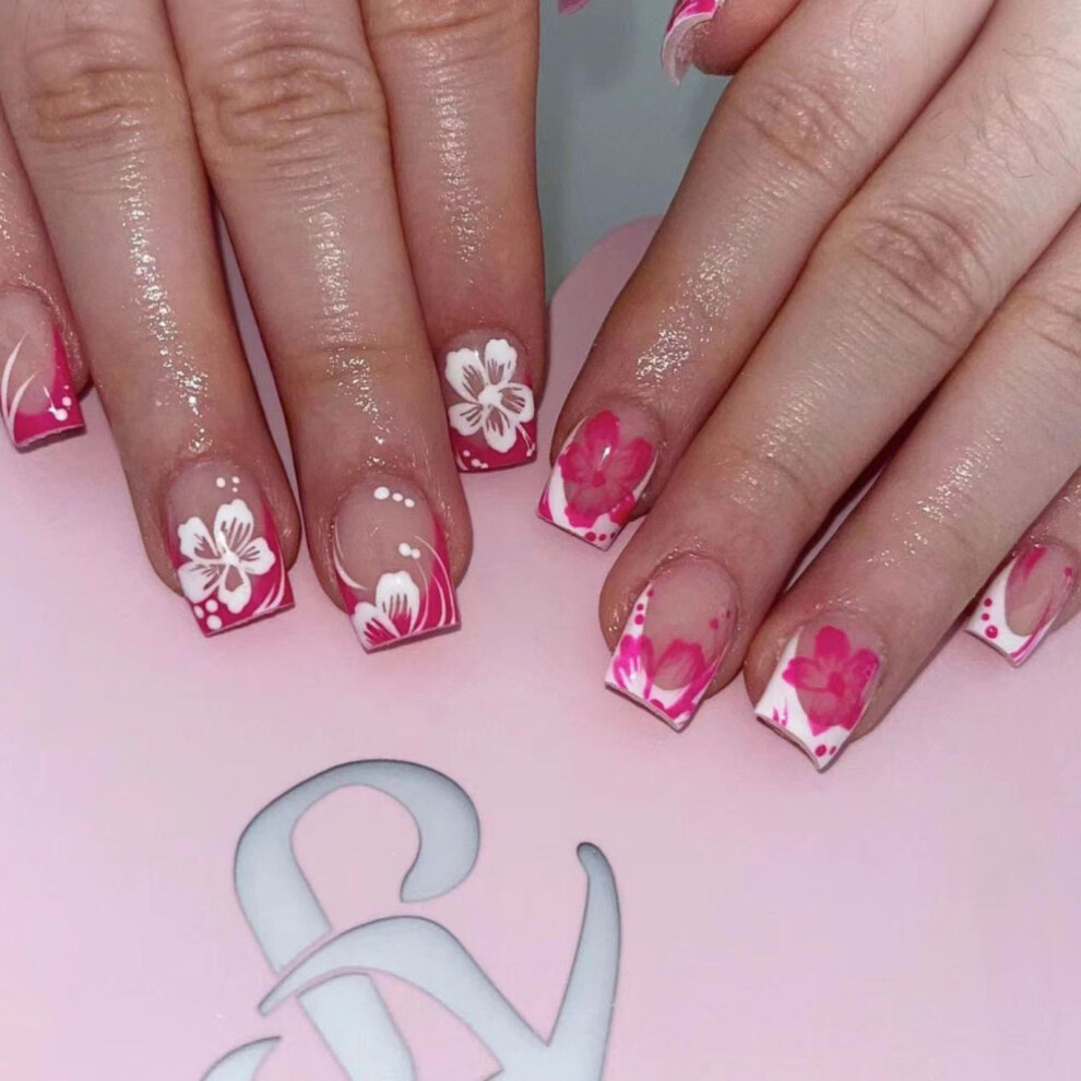 Zhouq-Outdoors Sweet Pink Press-On Nails For Women - Reusable