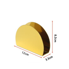 (Gold)Nordic Iron Semicircular Tissue Holder With Logo Customization For Restaurant