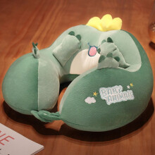 (Green) Ushaped Travel Portable Neck Pillow With Soft Fabric School Design Office Use