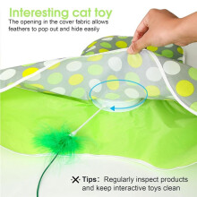 Interactive Cat Toys Rechargeable,Moving Concealed Feathers,Real Mouse Squeaky,Touch Activated Cat Kitten Toy
