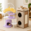 Multi-Level Cat Tree Set (2-Piece) – 3-Tier Scratching Tower & 158 cm Moon Platform Tree 2