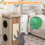 Multi-Level Cat Tree Set (2-Piece) – 3-Tier Scratching Tower & 158 cm Moon Platform Tree 7