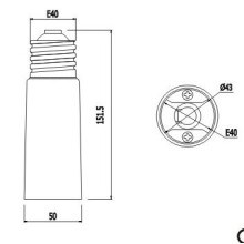 Synergy 21 LED Adapter für LED-Leuchtmittel E40->E40 lang