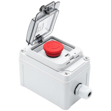 Emergency Stop Button with Cover,Waterproof Momentary Push Button Box, Red AC/ 6A-110V / 3A-240V / 2.5A-380V