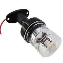 LED-Navigations-Hecklicht für Yachten, 12-24 V, 128 mm, Schwarzer Nylonmast, Bootszubehör