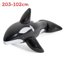(Black Whale)Baby Water Ride Animal Toy Durable Plastic Family Water Materials Activities