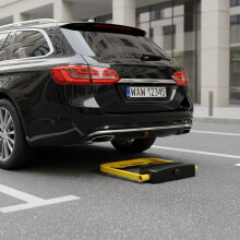 Cerradura de estacionamiento plegable con control remoto, alarma, resistente al agua