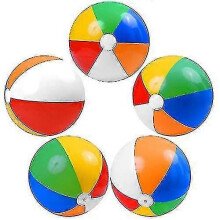 Lot de 5 ballons de plage gonflables arc-en-ciel, 6 couleurs différentes, pour fête à la piscine ou à la plage