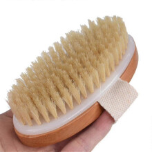 Brosse corporelle à brossage à sec, brosse exfoliante à poils naturels pour peaux sèches