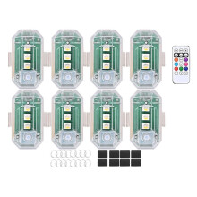 8PCS Wireless LED Strobe Lights with Remote Control, 350 MAh USB Rechargeable 8-Color High Brightness Waterproof