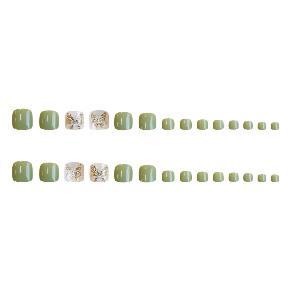 Hue-Grain Butterfly False Toe Nails Kit For Diy Art
