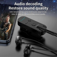 Bezdrátový audio přijímač Lavalier Bluetooth 5.2 3,5mm AUX s mikrofonem, potlačení hluku, herní/hudební/hovorový stereo