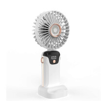 Přenosný ruční ventilátor, 5stupňový nastavitelný, LED displej, zavěšení na krk, napájení z USB, pro domácí kancelář, ce