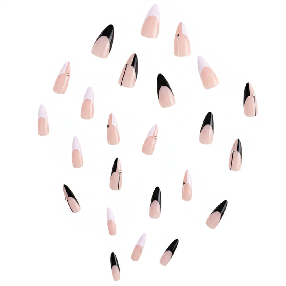 Reach-Tools 24Pcs Rhinestone Fake Nails For Parties & Weddings