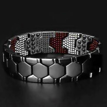 Elegante magnetische armband voor mannen, gemaakt van metaal en voorzien van afneembare polsbandjes voor verlichting van artr