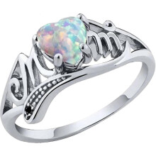 Moederdagcadeau Opaal Perzik Hart Moeder Letter Ring Liefdesring Sieraden Verlovingsring Meisjesring Stapelbare Zirkonia Verl