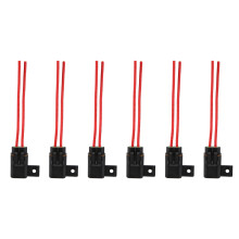Suporte de FusíVel Automotivo / Marinho Estilo Lâmina à Prova de IntempéRies ATO / ATC com Tampa, 12 AWG, 30A, Pacote de 6