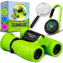 Kinderfernglas mit hoher Vergrößerung 8 x 21 – Das perfekte Geschenk für kleine Abenteurer im Komplettset mit Lupe und Kompa