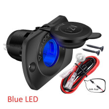 DaierTek 12V Kfz-Zigarettenanzünderbuchse (weiblich), 12-Volt-Steckdose, Ersatz mit blauer LED, wasserdicht, für Boote und Sc