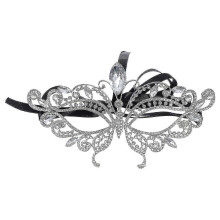 Stück Kreative Gesichtsmaske mit Strasssteinen, Party-Make-up-Zubehör, Silber